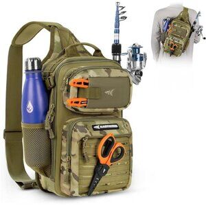 Tactical Sling Tackle Bag-Lightweight Fishing Backpack Storge